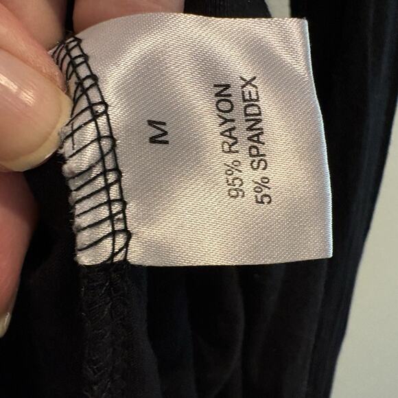 Jane Delancey Top Women Medium Black Tunic Stretch Drape Flowy Capsule Staple - Picture 11 of 13